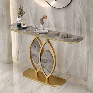 Console d'entrée de style italien, luxe léger, moderne <span class=keywords><strong>et</strong></span> minimaliste, avec plateau en marbre <span class=keywords><strong>et</strong></span> structure en métal, multifonctionnelle pour hall d'entrée - Product Image 3