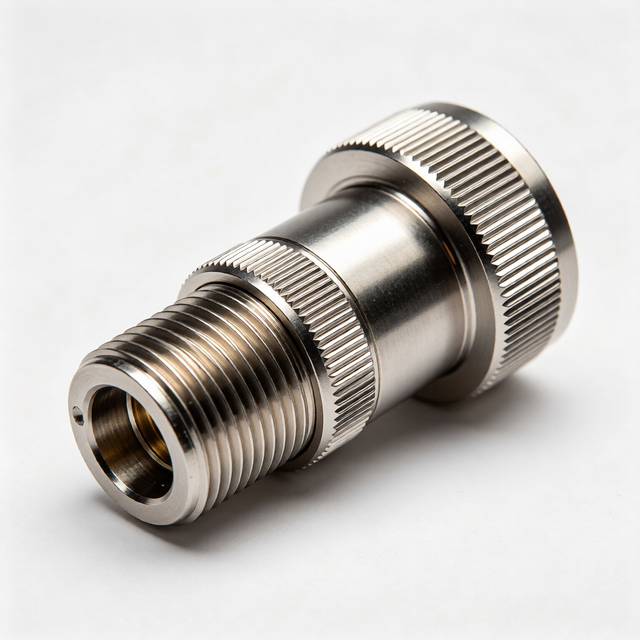 Medical Grade 316L Stainless Steel CNC Turned Connectors with Wire EDM & Drilling for Surgical and Diagnostic Equipment