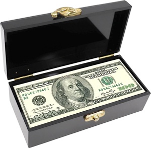 Black Acrylic Lockable Cash Box Money Storage Box Single Row Currency Tray