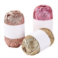 Laser Metallic Style Dyed Fabric Strip Acrylic Blended Yarn Handmade DIY Weaving Crochet Bag Slippers Non-Pilling