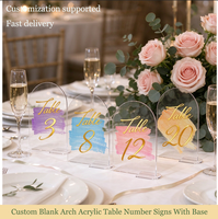 Numéros de table personnalisés en acrylique transparent avec base, cartes de table en acrylique transparent à peindre soi-même, décoration pour mariage, banquet, événement