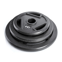 Disques de poids individuels en fer recouverts de caoutchouc 2,5-40 LB, durables, compatibles universellement avec barres de 2 pouces, avec poignées intégrées