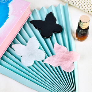 Populaire papillon forme visage soins <span class=keywords><strong>de</strong></span> la peau Rose Quartz Guasha outil <span class=keywords><strong>de</strong></span> Massage Logo personnalisé visage serrer Anti-âge Jade Gua Sha <span class=keywords><strong>pierre</strong></span> - Product Image 2