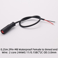 Connecteur de câble étanche Yigao M8 24AWG 1.5A 2-6 broches mâle/femelle 0.25m pour vélos électriques et trottinettes - Vente en gros