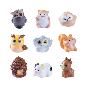In miniatura 3D animale cartone animato modello di foresta fata decorazione in resina artigianale casa di cervi scoiattolo mucca criceto gufo figurine - Product Image 1