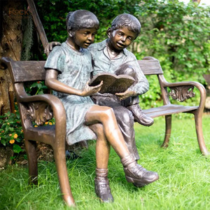 Decorazione da Giardino, Statua in Bronzo a Grandezza Naturale, Scultura di Insegnante con Bambini che Leggono, Design d'Arte Moderna - Product Image 5