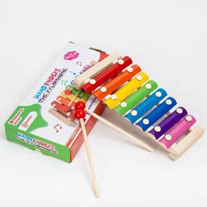 Xylophone en bois coloré en gros pour enfants, instrument de musique Orff avec touches arc-en-ciel et maillet - Product Image 5
