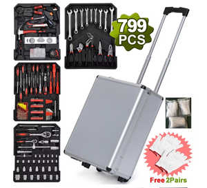 799-Piece Combination <b>Mechanic</b> <b>Tool</b> <b>Set</b> With Wheels & Trolley Case Carbon Steel 1-Year Warranty for Auto Home Garage Repair SNJU - Product Image 2