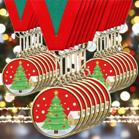 Cholemy 20 stuks kerstmedailles in metalen bloemstijl, geschilderd, voor eerste plaats, prijzen voor de wintervakantie, kerstfeestcadeau (kerstboom)