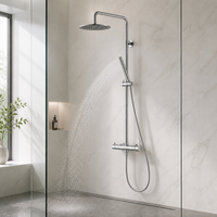 Système de douche thermostatique moderne en acier inoxydable 316 sans plomb, montage mural apparent, mitigeur de baignoire, vente directe usine pour hôtels