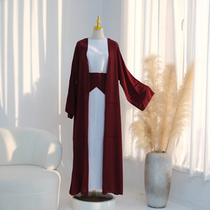 Abbigliamento Islamico: Set 2 Pezzi Abaya Aperta e Avvolgente, Abito Quotidiano per Donne Musulmane, Senza Sottoveste, Abaya per l'Eid - Product Image 3