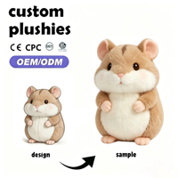 Boneka Hamster Kuning Custom, Penjualan Langsung Pabrik, Bahan Lembut Ramah Kulit, Isi Kapas PP, Ukuran 11-30CM, Unisex