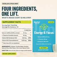 Bandes orales énergétiques personnalisées OEM à dissolution rapide avec caféine, vitamine B12 et L-Théanine – Complément alimentaire en film mince pour l'énergie et la concentration