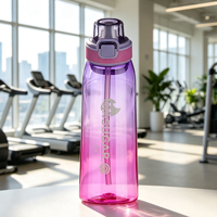 Bouteille d'eau amusante anti-fuite avec options de parfum et paille pour adultes, camping, école, gym, sport, bureau, cyclisme - Boisson directe