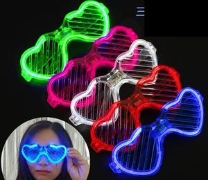 Gafas de sol LED de corazón Beckon OEM para Navidad y Halloween, estilo persiana veneciana, montura cuadrada, recuerdos de fiesta para cumpleaños - Product Image 4