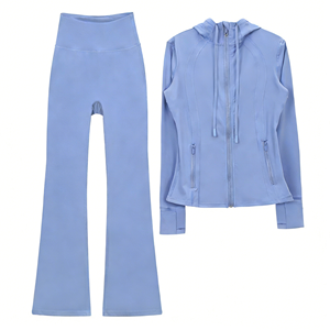 Veste Lulu pour femme 2026, double face brossée, haute élasticité, coupe ajustée, veste de yoga, logo frontal, style uni, nouveau style, vêtements de yoga Lulu - Product Image 5