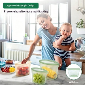 Sacos Dobráveis de Silicone Premium, Seguros para Micro-ondas, Selados para Congelamento, Armazenamento e Preservação na Cozinha, Padrão Europeu, Produto Transfronteiriço - Product Image 3