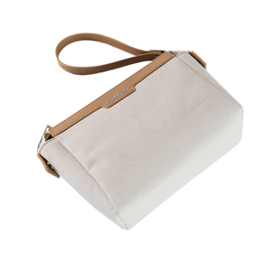 Bolsa de Maquillaje con Cierre Azul Oscuro de Lujo con Logotipo Personalizado, Lavable, de Lona de Algodón Reutilizable, Moderna, Pequeña y Portátil para Mujer - Product Image 1