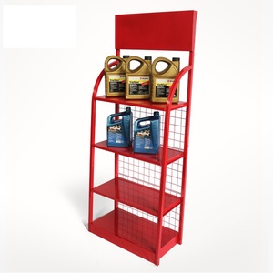 4 Tier Kim Loại hiển thị lớp phủ đứng cho dầu nhiên liệu bôi trơn giá sàn với bánh xe và dấu hiệu chai dầu hiển thị đứng - Product Image 4