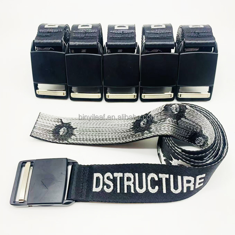 Custom Jacquard Logo Belt with Magnetic Buckle - Nylon Woven