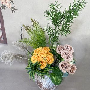Fleurs artificielles pour la décoration <span class=keywords><strong>de</strong></span> la maison et <span class=keywords><strong>de</strong></span> mariage, Mei Kai, 7 têtes, grande rose <span class=keywords><strong>en</strong></span> forme <span class=keywords><strong>de</strong></span> corne - Product Image 6