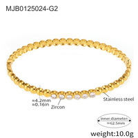 Bracelet hypoallergénique personnalisé en acier inoxydable plaqué or PVD 18 carats, bijoux, perle de zircon exquise, bracelet tendance