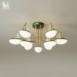 VVS中山金色Led铁可调光从中国进口花式照明豪华现代吊灯