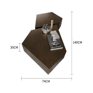 Tavolino <span class=keywords><strong>da</strong></span> Caffè in Acciaio Inossidabile con Cassetti, Design Moderno e Lussuoso per Arredamento Minimalista Industriale del Soggiorno - Product Image 5