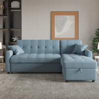 Sofá Cama de Esquina de Lujo de Gran Venta con Almacenamiento, Cómodo Sofá Moderno tipo Lounge en Forma de I, Juego de Sofá Cama