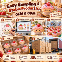Porte-clés en peluche personnalisé en forme de muffin à la fraise, article de boulangerie OEM, breloque mignonne en forme de nourriture pour sacs, idéal pour les boutiques de cadeaux et les promotions