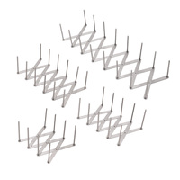 Stainless Steel Telescopic Dish Rack Multifunctional Adjustable Plate Holder Pot Lid Organizer Folding Drying Rack for Kitchen