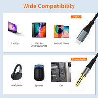 Câble audio USB C vers prise jack 3,5 mm, câble de casque type C vers 3,5 mm, cordon stéréo pour voiture compatible avec iPhone