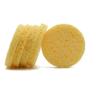 Water Absorbent Foam Facial Cleaning Round Cellulose Sponge