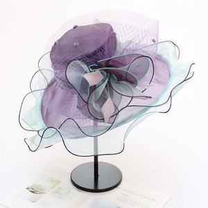 Thanh Lịch Độc Đáo Organza Gạc Hoa Fascinator Trang Phục Chính Thức Mặt Trời Hat Cho Phụ Nữ Của Đám Cưới Bên <span class=keywords><strong>Top</strong></span> Hat Phong Cách Với Thời Trang Sequins - Product Image 5