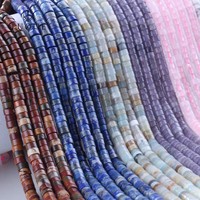 Discos de Piedra Natural de 2x4 mm, Redondos y Planos, en Forma de Moneda, Separadores de Gemas, Cuentas Sueltas, Adecuados para Hacer Pulseras y Joyería DIY