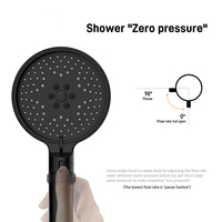 Pommeau de Douche Écologique Haute Pression Effet Pluie 3 Modes de Jet Réglables Économie d'Eau Filtre Pierres Minérales Chrome Appartement