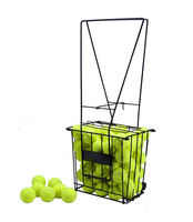 Support pour balles de tennis, capacité 72 balles, panier de ramassage en métal, accessoires d'entraînement pour le court de tennis, sans se pencher