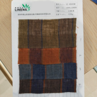 Großhandel Geknitterter Gewebter 100% Streifen-Leinenstoff 138cm 134gsm Leichtgewichtiger Reiner Flachsleinen für Frühling Sommer Hemden Kleider
