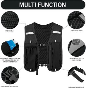 Sac à dos d'hydratation réfléchissant respirant et imperméable en nylon personnalisé pour la course à pied - Product Image 4