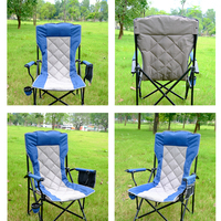 Silla de Camping Plegable E-RIKE, Resistente, Personalizada, Portátil, con Marco de Acero y Respaldo Alto Reforzado, en Tela Oxford 600D