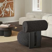 Moontree Chaise de canapé rembourrée de loisir au design nordique moderne pour meubles de salon Chaise longue en tissu de laine d'agneau