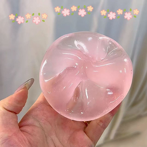 6cm Glossy Pink Coconut Oil Ball EN71 Certified Unisex Stress Relief Squeeze <b>Squishy</b> Toy for Kids Adults - Product Image 2