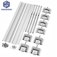 Kit de Herrajes para Puerta Corredera sin Ranuras, Amortiguación Suave Bidireccional, Carga de 50 kg, para Puerta de Armario Doméstico Personalizada
