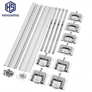 Kit de Herrajes para Puerta Corredera sin Ranuras, Amortiguación Suave Bidireccional, Carga de 50 kg, para Puerta de Armario Doméstico Personalizada - Product Image 1