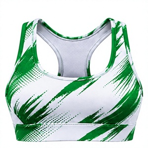 Sujetador deportivo para mujer, sin costuras, transpirable, elástico, para yoga, fitness, correr, top corto con tirantes cruzados en los hombros, con logo, MOQ bajo - Product Image 1