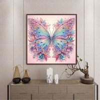 Kit de peinture diamant animal papillon 5D moderne en forme spéciale décoration de la maison à la main diamant Art peinture murale