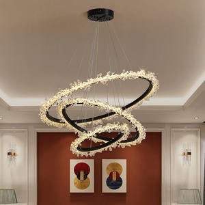Pendentif moderne en cristal Chambre à coucher Salle à manger Salon Anneau élégant Lustre Hôtels Restaurants Bars Utilisation intérieure E26/E12 Petit - Product Image 1