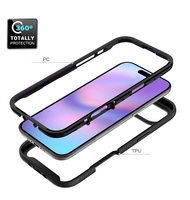 Coque en acrylique dur souple en TPU anti-choc pour iPhone, couverture complète, couverture arrière