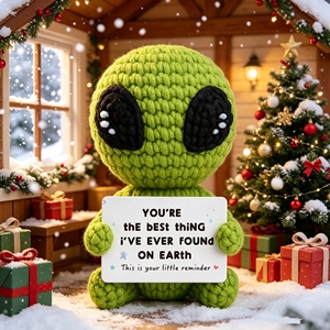 Muñeco de Ganchillo de Hilo Verde Único con Diseño de <span class=keywords><strong>Extraterrestre</strong></span>, Hecho a Mano, Precio de Fábrica, Personalizado para Fans de Extraterrestres - Product Image 3