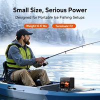 Batterie lithium-ion LiFePO4 12V 30Ah Bluetooth chauffée IP65 4P4S pour sondeur de pêche LiveScope et pêche sur glace, stock US.